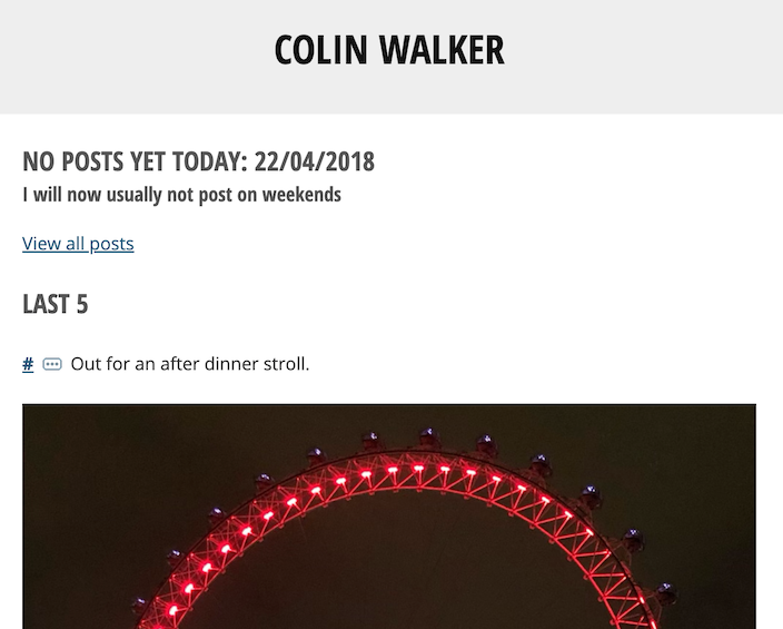  Colin Walker blog April 2018