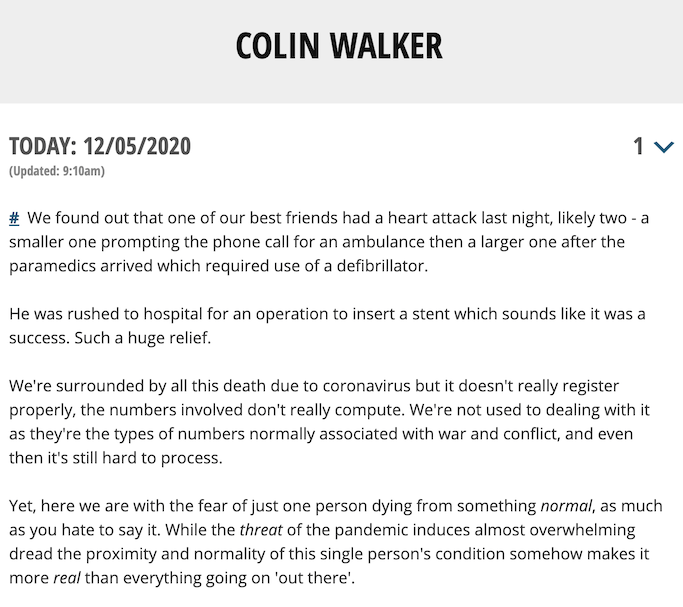  Colin Walker blog May 2020