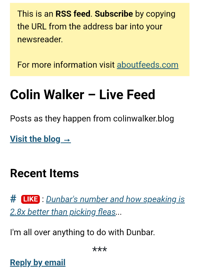 Styled RSS feed