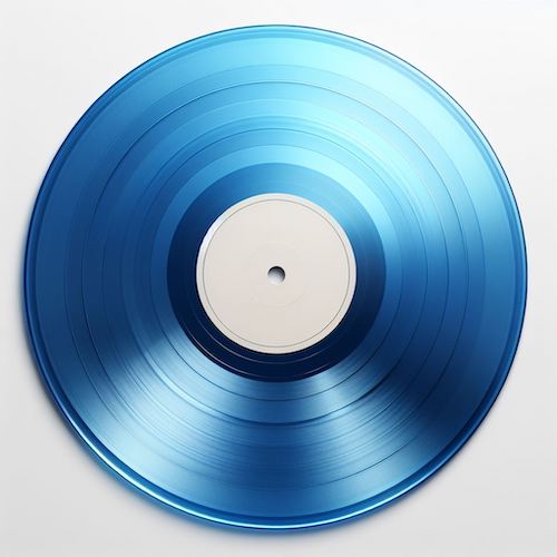 Clear blue vinyl record