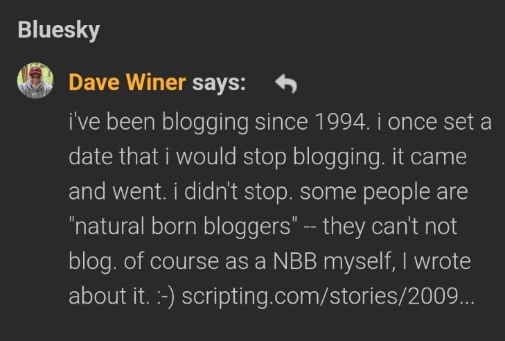 A reply on Bluesky looking more like a native blog comment