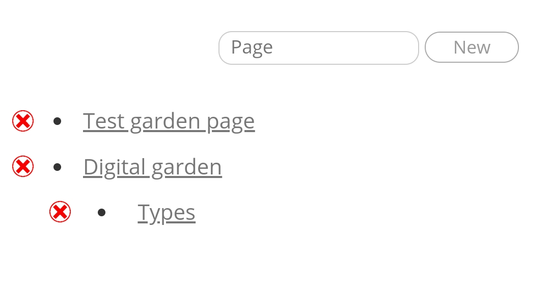 Garden index page